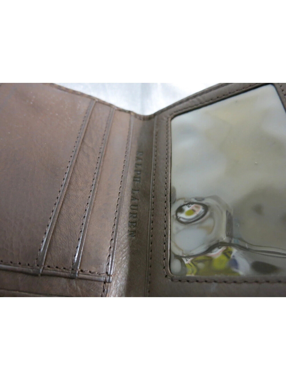 vintage Red Polo Ralph Lauren Cow Hide Fur leather bifold wallet RARE! - Picture 6 of 7